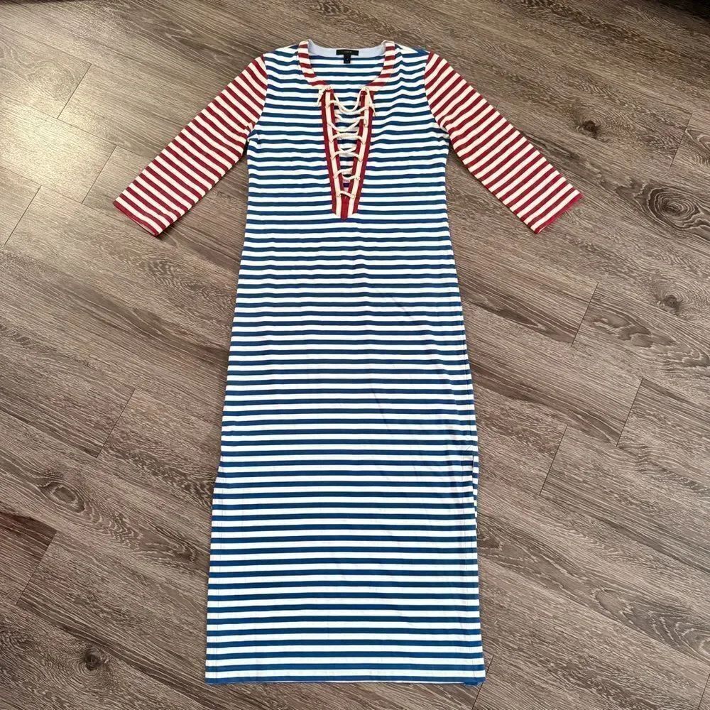 J. Crew Sammie striped lace-up rope maxi